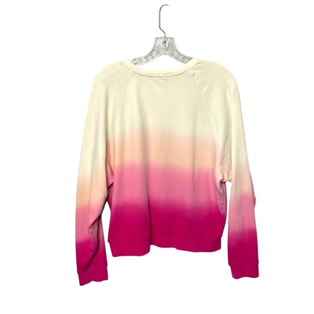 Marine Layer Ombre Palm Crewneck Sweatshirt in Cream and Pink - Picture 2 of 8